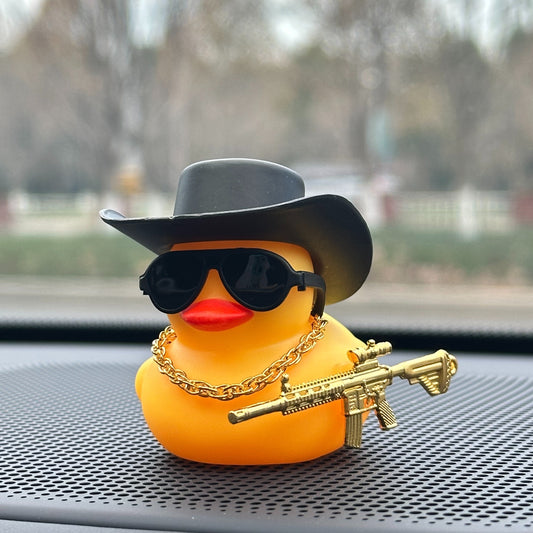 Cool Duck With Black Cowboy Hat Design