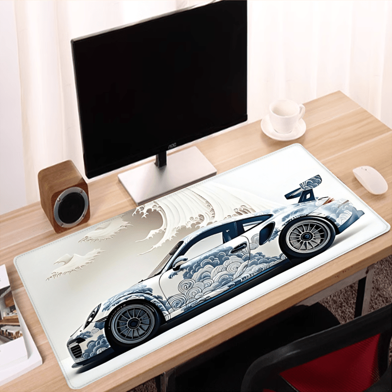 XXL Ocean Wave Racing Car Mouse Pad