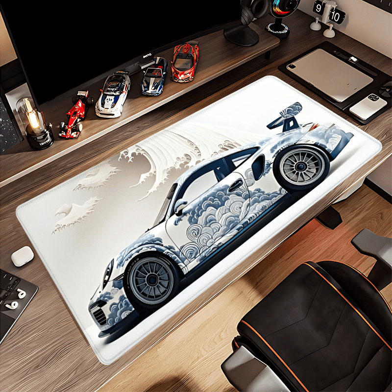 XXL Ocean Wave Racing Car Mouse Pad