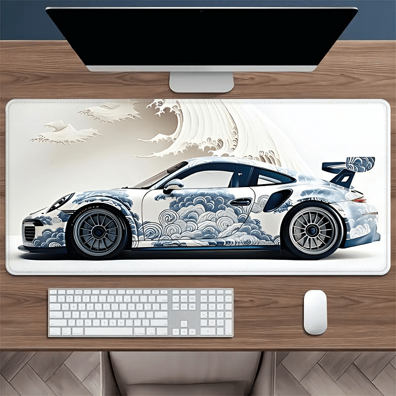 XXL Ocean Wave Racing Car Mouse Pad