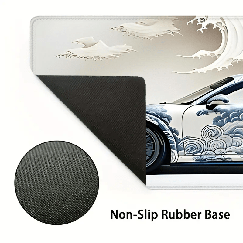 XXL Ocean Wave Racing Car Mouse Pad