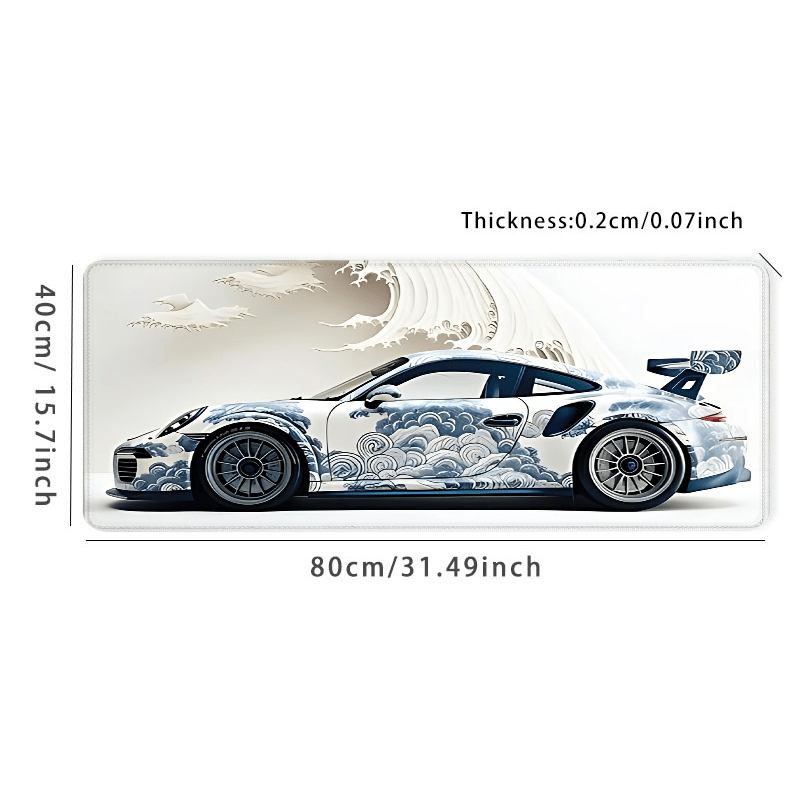 XXL Ocean Wave Racing Car Mouse Pad