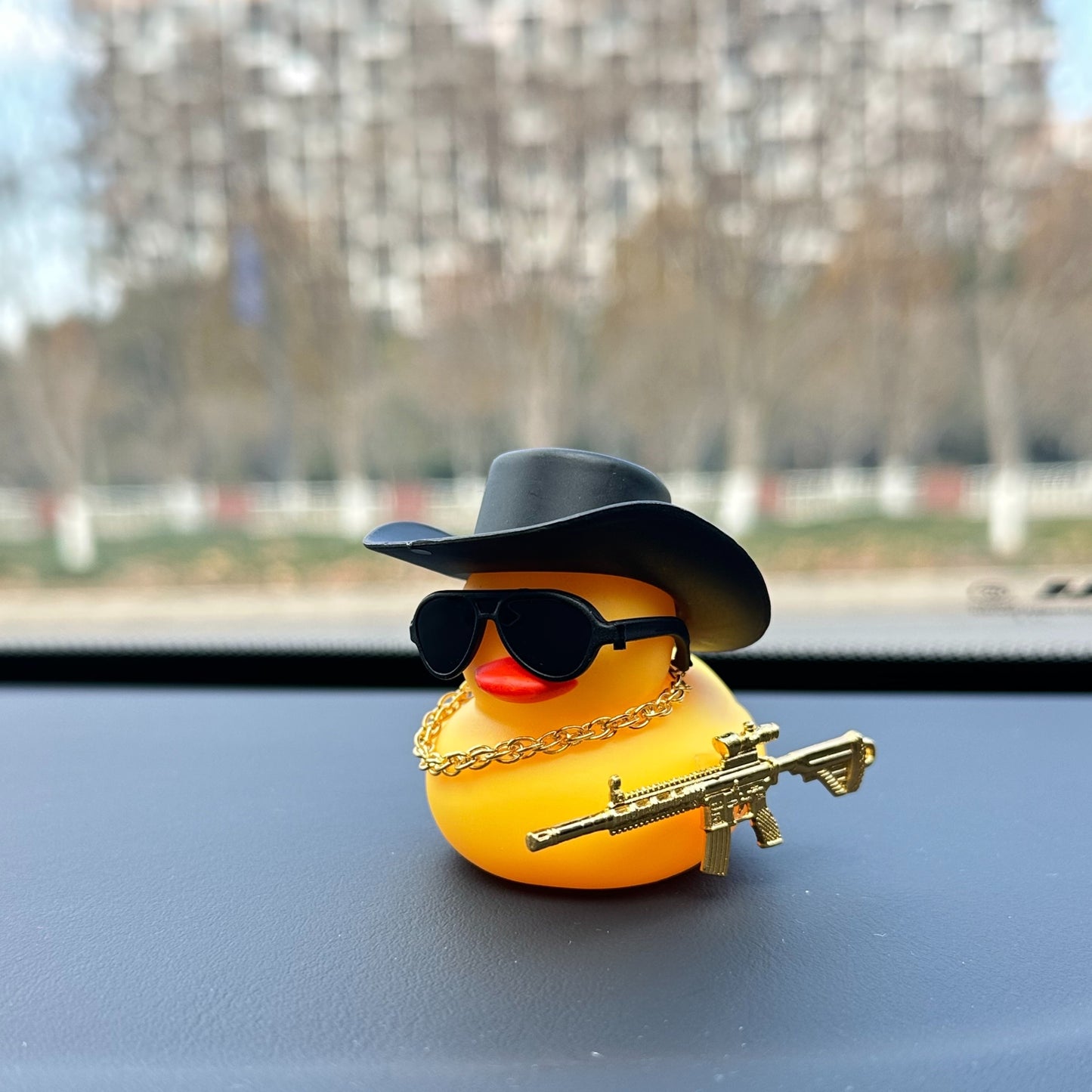 Cool Duck With Black Cowboy Hat Design