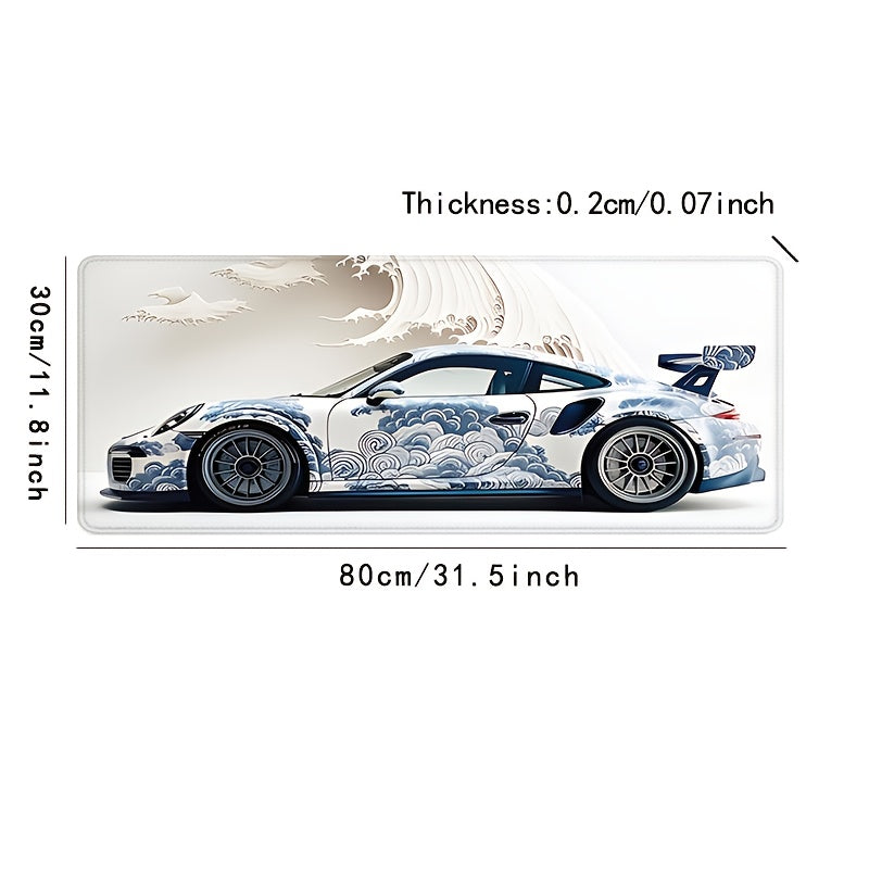 XXL Ocean Wave Racing Car Mouse Pad