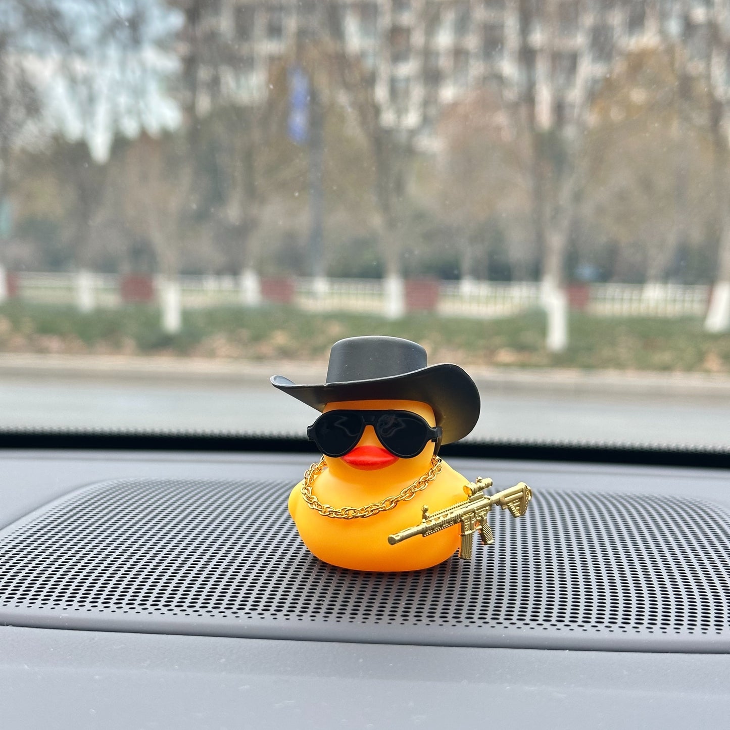 Cool Duck With Black Cowboy Hat Design