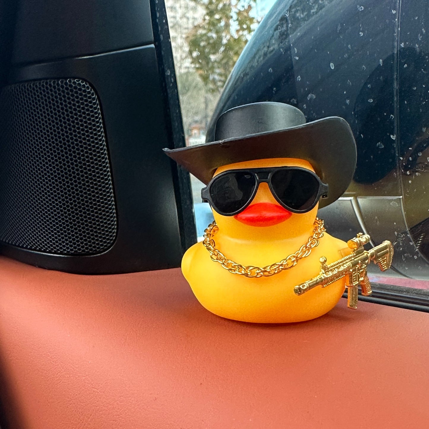 Cool Duck With Black Cowboy Hat Design